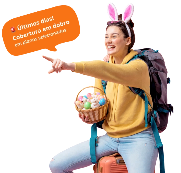 Viajante feliz no Feriado de Páscoa