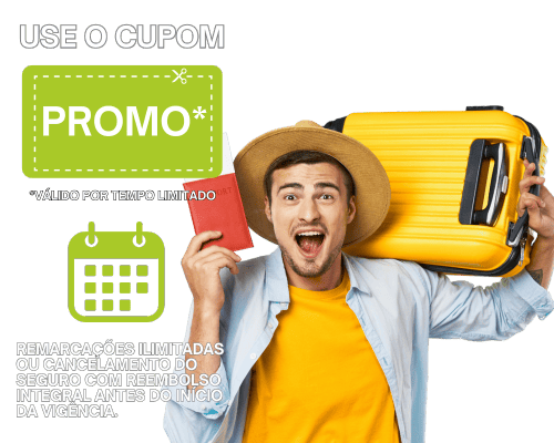 Use o cupom DESCONTO e compre seu SEGURO VIAGEM pelo MENOR PREÇO GARANTIDO